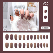 Load image into Gallery viewer, 24pcs/set Multicolor Manicure Nail Pieces Nail Patches Detachable Fake Nails Extensions Nail Art Accessories