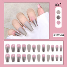 Load image into Gallery viewer, 24pcs/set Multicolor Manicure Nail Pieces Nail Patches Detachable Fake Nails Extensions Nail Art Accessories
