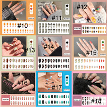 Load image into Gallery viewer, 24pcs/set Multicolor Manicure Nail Pieces Nail Patches Detachable Fake Nails Extensions Nail Art Accessories