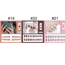 Load image into Gallery viewer, 24pcs/set Multicolor Manicure Nail Pieces Nail Patches Detachable Fake Nails Extensions Nail Art Accessories