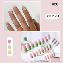 Load image into Gallery viewer, 24pcs/set Multicolor Manicure Nail Pieces Nail Patches Removable Fake Nails Extensions Nail Art Accessories