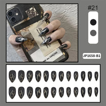 Load image into Gallery viewer, 24pcs/set Multicolor Manicure Nail Pieces Nail Patches Removable Fake Nails Extensions Nail Art Accessories