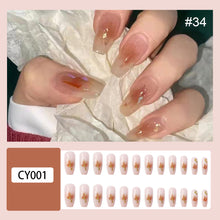 Load image into Gallery viewer, 24pcs/set Multicolor Manicure Nail Pieces Nail Patches Removable Fake Nails Extensions Nail Art Accessories
