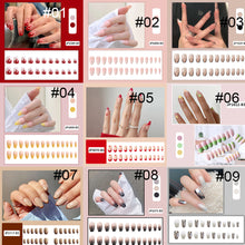 Load image into Gallery viewer, 24pcs/set Multicolor Manicure Nail Pieces Nail Patches Removable Fake Nails Extensions Nail Art Accessories