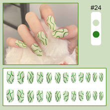 Load image into Gallery viewer, 24pcs/set Nail Pieces Fashion Multicolor Nail Patches Removable Fake Nails Extensions Nail Art Accessories