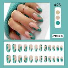 Load image into Gallery viewer, 24pcs/set Nail Pieces Fashion Multicolor Nail Patches Removable Fake Nails Extensions Nail Art Accessories