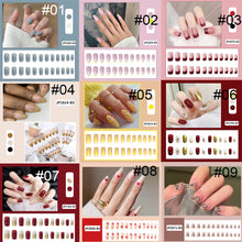 Load image into Gallery viewer, 24pcs/set Nail Pieces Fashion Multicolor Nail Patches Removable Fake Nails Extensions Nail Art Accessories