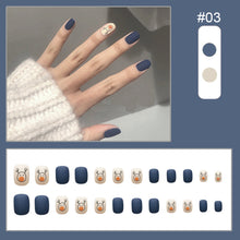 Load image into Gallery viewer, 24pcs/set Matte Multicolor Nail Pieces Fashion Nail Patches Removable Fake Nails Extensions Nail Art Accessories