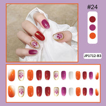 Load image into Gallery viewer, 24pcs/set Matte Multicolor Nail Pieces Fashion Nail Patches Removable Fake Nails Extensions Nail Art Accessories