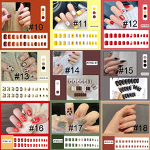 Load image into Gallery viewer, 24pcs/set Matte Multicolor Nail Pieces Fashion Nail Patches Removable Fake Nails Extensions Nail Art Accessories