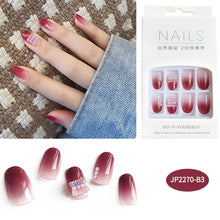Load image into Gallery viewer, 24pcs/set Multicolor Nail Pieces Fashion Nail Patches Removable Fake Nails Extensions Nail Art Accessories