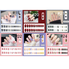 Load image into Gallery viewer, 24pcs/set Multicolor Nail Pieces Fashion Nail Patches Removable Fake Nails Extensions Nail Art Accessories