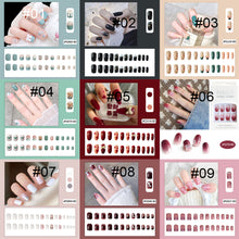 Load image into Gallery viewer, 24pcs/set Multicolor Nail Pieces Fashion Nail Patches Removable Fake Nails Extensions Nail Art Accessories