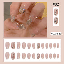Load image into Gallery viewer, 24pcs/set Multicolor Nail Patches Popular Nail Pieces Removable Fake Nails Extensions Nail Art Accessories