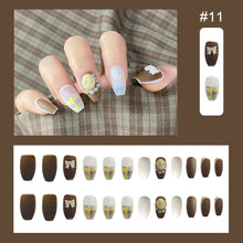 Load image into Gallery viewer, 24pcs/set Multicolor Nail Patches Popular Nail Pieces Removable Fake Nails Extensions Nail Art Accessories