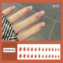 Load image into Gallery viewer, 24pcs/set Multicolor Nail Patches Popular Nail Pieces Removable Fake Nails Extensions Nail Art Accessories