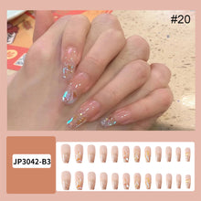 Load image into Gallery viewer, 24pcs/set Multicolor Nail Patches Popular Nail Pieces Removable Fake Nails Extensions Nail Art Accessories