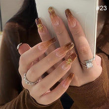 Load image into Gallery viewer, 24pcs/set Multicolor Nail Patches Popular Nail Pieces Removable Fake Nails Extensions Nail Art Accessories