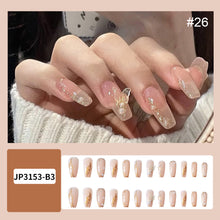 Load image into Gallery viewer, 24pcs/set Multicolor Nail Patches Popular Nail Pieces Removable Fake Nails Extensions Nail Art Accessories