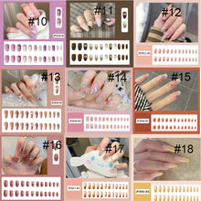 Load image into Gallery viewer, 24pcs/set Multicolor Nail Patches Popular Nail Pieces Removable Fake Nails Extensions Nail Art Accessories