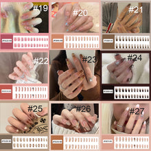 Load image into Gallery viewer, 24pcs/set Multicolor Nail Patches Popular Nail Pieces Removable Fake Nails Extensions Nail Art Accessories