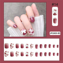Load image into Gallery viewer, 24pcs/set Multicolor Nail Patches Nail Pieces Removable Fake Nails Extensions Nail Art Accessories