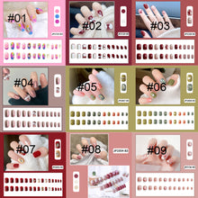 Load image into Gallery viewer, 24pcs/set Multicolor Nail Patches Nail Pieces Removable Fake Nails Extensions Nail Art Accessories