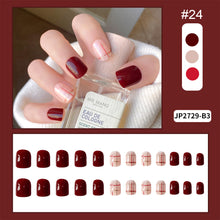 Load image into Gallery viewer, 24pcs/set Nail Pieces Nail Patch Removable Fake Nails Extensions Multicolor Nail Art Accessories