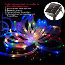 Load image into Gallery viewer, Solar Power Light String Lights 8Mode Waterproof Fairy Lights 7M 12M 22M Rope Light Outdoor Garden Light Tube