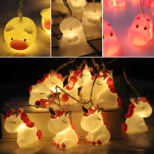 Load image into Gallery viewer, Cartoon Unicorn LED Light String Animal String Fairy Light Battery For Baby Children Room Decoration Indoor Wedding Party Decoration
