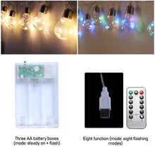 Load image into Gallery viewer, 3/6m LED String Lights Bulb Shaped Christmas Fairy Lights Outdoor Garden Xmas Wedding Lamp Christmas Decoration