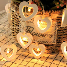 Load image into Gallery viewer, 1.5/3m Wooden Fairy Lights LED Star Heart Tree Light String For Window Room Indoor Outdoor Decor Christmas Wedding Party Decoration