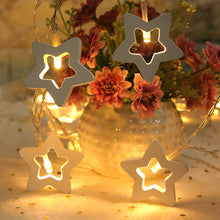 Load image into Gallery viewer, 1.5/3m Wooden Fairy Lights LED Star Heart Tree Light String For Window Room Indoor Outdoor Decor Christmas Wedding Party Decoration
