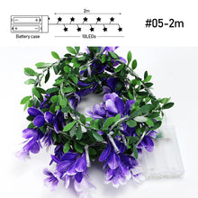 Load image into Gallery viewer, Flower String Light Garland Leaves Fairy Christmas Wedding Party Table Decor Light Battery Operated Vine String Light