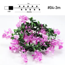 Load image into Gallery viewer, Flower String Light Garland Leaves Fairy Christmas Wedding Party Table Decor Light USB Vine String Light