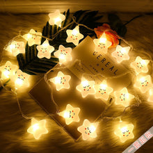 Load image into Gallery viewer, Cartoon Smile Star LED Light String String Fairy Light Battery For Baby Children Room Decoration Indoor Wedding Party Decoration