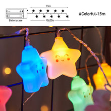 Load image into Gallery viewer, Cartoon Smile Star LED Light String String Fairy Light Battery For Baby Children Room Decoration Indoor Wedding Party Decoration