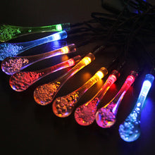 Load image into Gallery viewer, Water Drop Solar Fairy Lights String 20/30/50/100LED Garden Lights 8 Mode Flashing Christmas Party Outdoor Hanging Lights Solar Powered