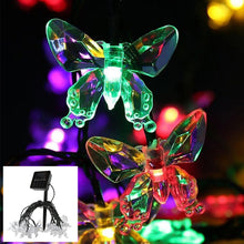 Load image into Gallery viewer, Butterfly Solar Fairy Lights String 20/30/50/100LED Garden Lights 8 Mode Flashing Christmas Party Outdoor Hanging Lights Solar Powered