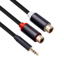 Load image into Gallery viewer, RCA Cable 2RCA To 3.5mm Jack Female AUX Audio Cable Stereo Splitter Adapter Cable For TV PC DVD Speaker Audio Amplifiers