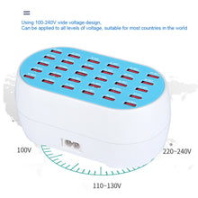 Load image into Gallery viewer, Multi-port mobile phone charger 12/18/24/30 port 5V2A fast intelligent identification porous USB charger