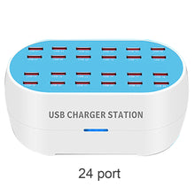 Load image into Gallery viewer, Multi-port mobile phone charger 12/18/24/30 port 5V2A fast intelligent identification porous USB charger