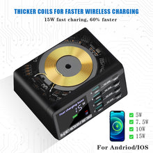 Load image into Gallery viewer, 8-Port LCD Quick Charge USB Charger Wireless Charger USB C PD Fast Charger for iPhone 13 12 Pro MacBook Air Samsung S20 Xiaomi