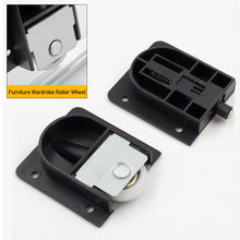 Load image into Gallery viewer, Home Wardrobe Sliding Door Pulley Black Sliding Door Wheel Cabinet Pulley Hanging Wheel Wardrobe Furniture Hardware Door Rollers
