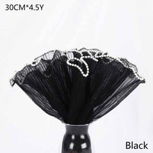Load image into Gallery viewer, 4.5Y*30CM Korean Style Pearl Wave Tissue Yarn Flower Bouquet Wrapping Gauze Paper For Florist Wedding Birthday Party Gift Packing Decor DIY Crafts Mesh