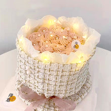 Load image into Gallery viewer, Luxury Elegant Cake Border Plaid Fabric Birthday Cake Decoration Pearl Chain Bouquet Cake Border for Valentine's Day Mother's Day