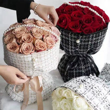 Load image into Gallery viewer, Luxury Elegant Cake Border Plaid Fabric Birthday Cake Decoration Pearl Chain Bouquet Cake Border for Valentine's Day Mother's Day