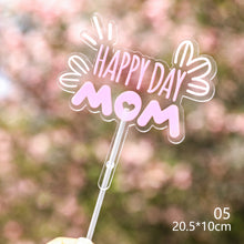 Load image into Gallery viewer, Mother’s Birthday Cake Topper Decoration Mother's Day Cake Topper Decoration I Love Mom Bithday Cupcake Toppers