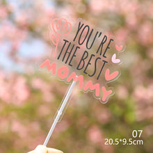 Load image into Gallery viewer, Mother’s Birthday Cake Topper Decoration Mother's Day Cake Topper Decoration I Love Mom Bithday Cupcake Toppers
