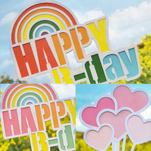 Load image into Gallery viewer, Ins Style Happy Birthday Cake Topper Heart Rainbow Bithday Cupcake Toppers Party Cake Decoration Supplies